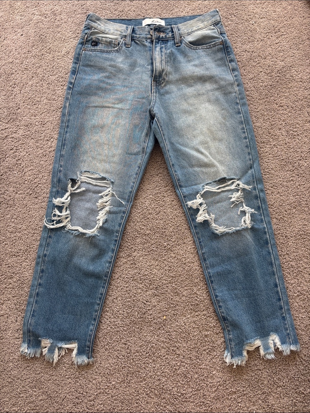 KanCan Light Blue Distressed Ankle Jeans